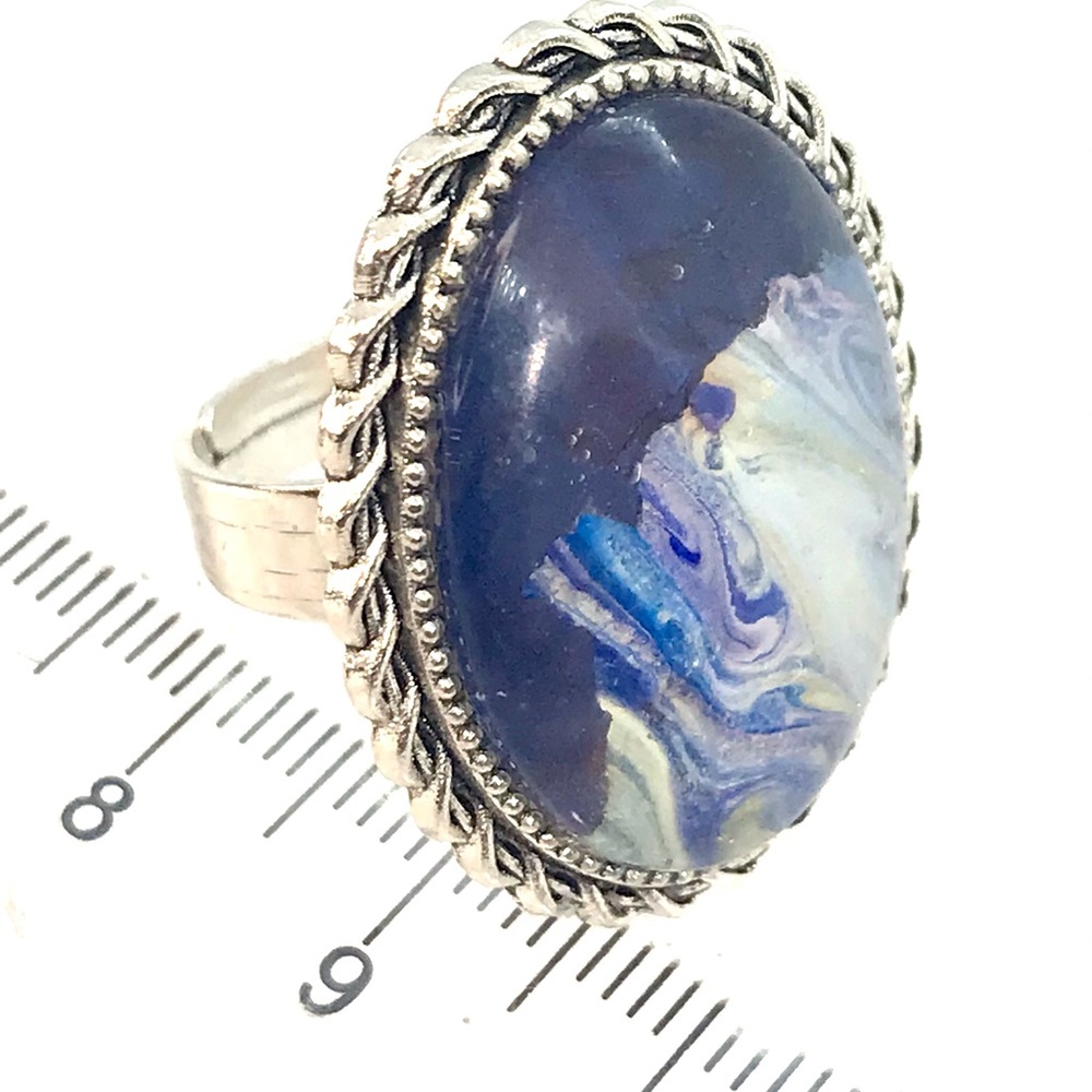 Handmade oval dome ring adjustable NSR